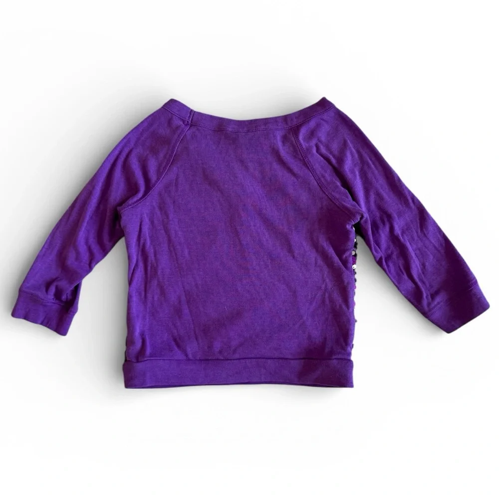 Justice Sequin Sweatshirt Long Sleeve Girls Top School Party Purple Size 7